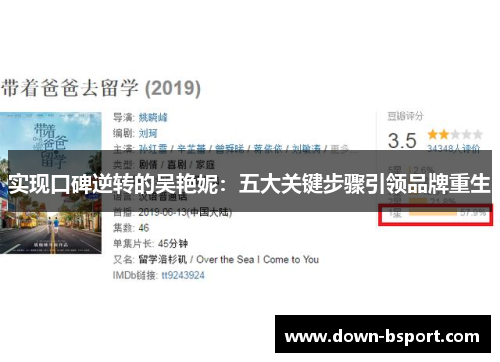 实现口碑逆转的吴艳妮：五大关键步骤引领品牌重生